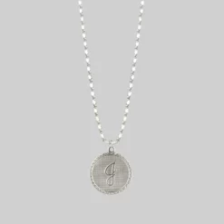 End Of Line Initial Medallion Silver Necklace (A - M)