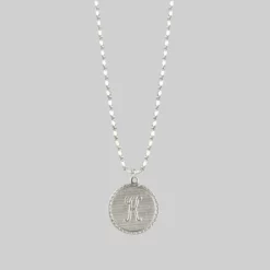 End Of Line Initial Medallion Silver Necklace (A - M)