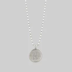 End Of Line Initial Medallion Silver Necklace (A - M)