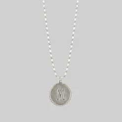 End Of Line Initial Medallion Silver Necklace (A - M)