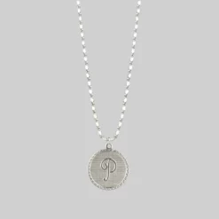 End Of Line Necklaces & Chains Initial Medallion Silver Necklace (N - Z)