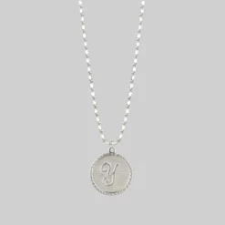 End Of Line Necklaces & Chains Initial Medallion Silver Necklace (N - Z)