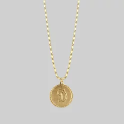 End Of Line Initial Medallion Gold Necklace (A - M) Necklaces & Chains