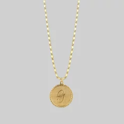 End Of Line Initial Medallion Gold Necklace (A - M) Necklaces & Chains