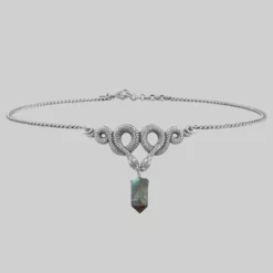 CLASSICS Necklaces & Chains A DARK LURE. Snake & Labradorite Gemstone Chain Choker