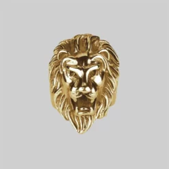 CLASSICS Gold Rings ANWAR. Chunky Lion Head Gold Ring