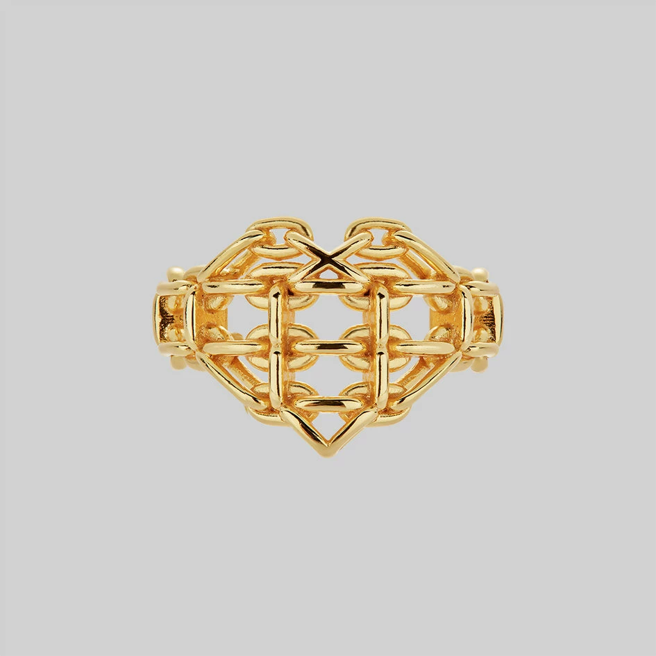 SS22 The Supreme Heart Chain Ring - Gold 1 SS22 The Supreme Heart Chain Ring - Gold
