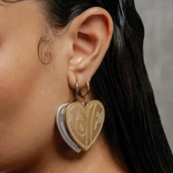 SS22 FREEDOM. Love Heart Hoop Earrings - Gold