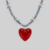 SS22 HEART OF STONE. Barbed Wire & Black Pearl Necklace - Silver Necklaces & Chains