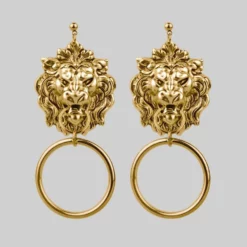 CLASSICS ANWAR. Lion Knocker Earrings - Gold