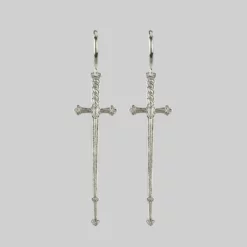 CLASSICS MERCY. Sword Hoop Earrings - Silver