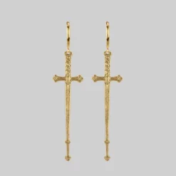 CLASSICS MERCY. Sword Hoop Earrings - Gold