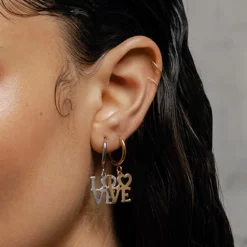 SS22 Make Love Not War Hoop Earrings - Gold