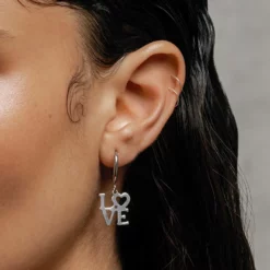 SS22 Make Love Not War Hoop Earrings - Silver