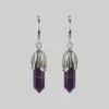 CLASSICS DEATH BLOOM. Amethyst Gemstone Hoop Earrings - Silver