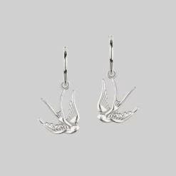CLASSICS HOPE. Swallow Hoop Earrings - Silver