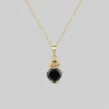 CLASSICS The Sacred Heart Black Spinel Necklace - Gold Necklaces & Chains