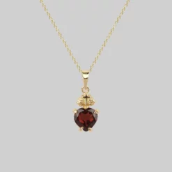 CLASSICS Necklaces & Chains The Sacred Heart Garnet Necklace - Gold
