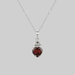 CLASSICS Necklaces & Chains The Sacred Heart Garnet Necklace - Silver