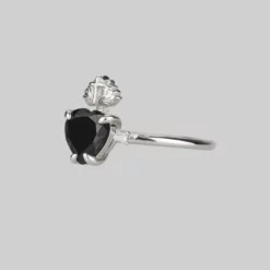 CLASSICS Rings The Sacred Heart Black Spinel Ring - Silver