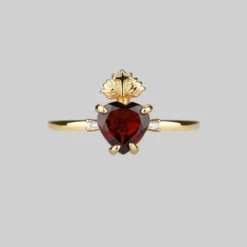 CLASSICS The Sacred Heart Garnet Ring - Gold Rings