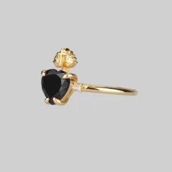 CLASSICS The Sacred Heart Black Spinel Ring - Gold Rings