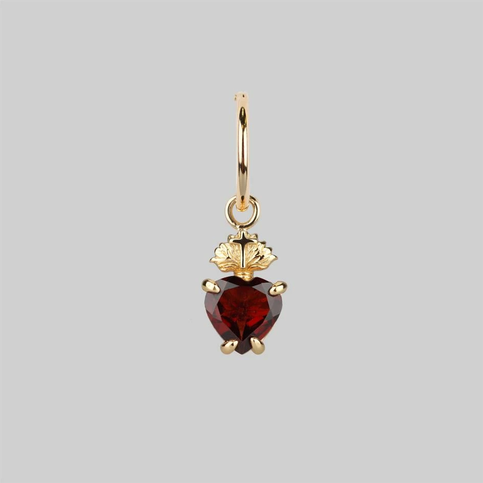 CLASSICS The Sacred Heart Garnet Earrings - Gold 4 CLASSICS The Sacred Heart Garnet Earrings - Gold