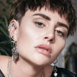 CLASSICS Earrings REVOLT. Rose Charm Sterling Silver Single Earring