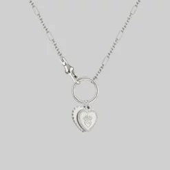 CLASSICS VALENTINA. Multi Heart Charm Clasp Necklace - Silver Necklaces & Chains