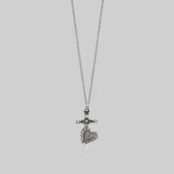 CLASSICS FORBIDDEN. Heart Dagger Necklace - Silver