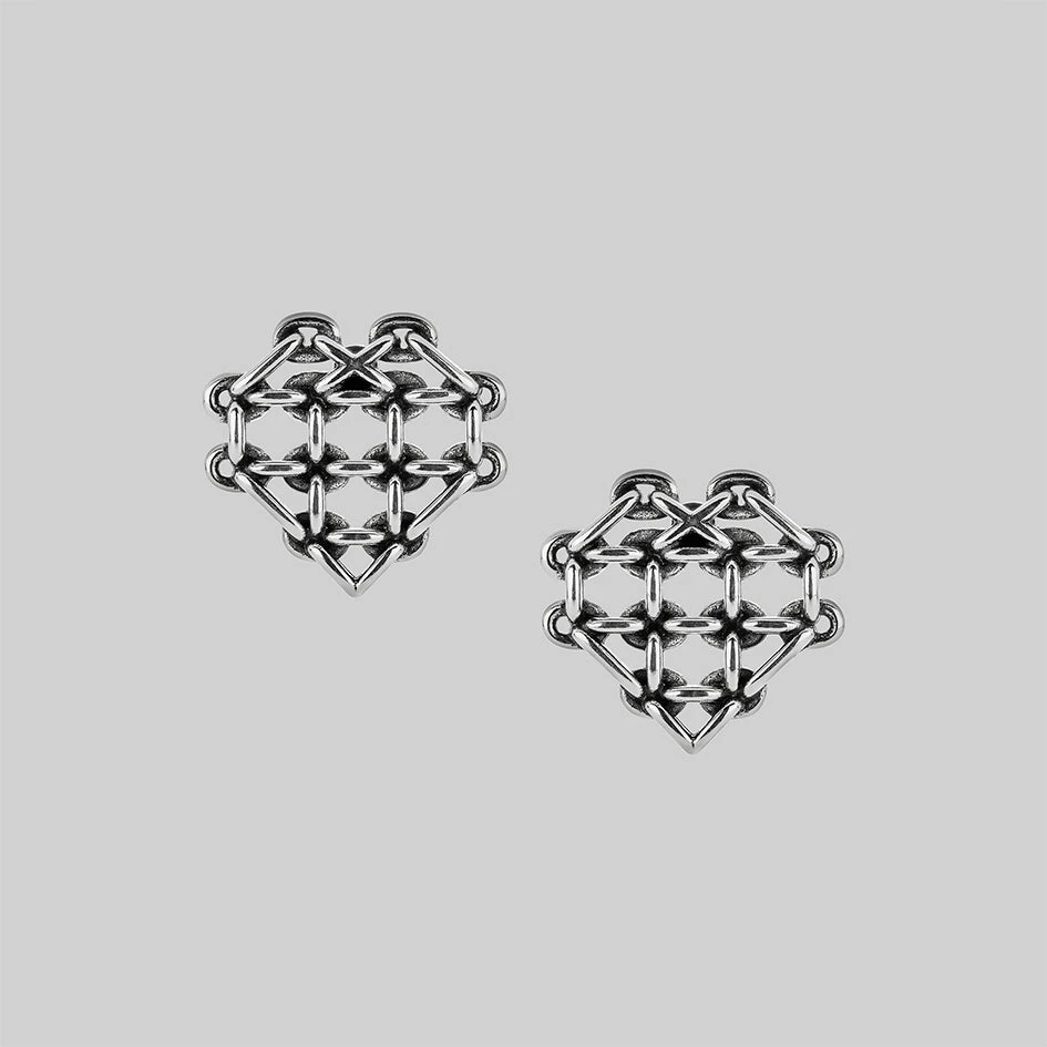 SS22 The Supreme Heart Chain Earrings - Silver 1 SS22 The Supreme Heart Chain Earrings - Silver