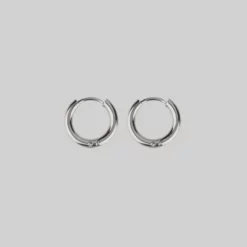 CLASSICS VITA. Hinge Huggie Hoop Earrings - Silver