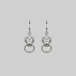 CLASSICS MINI ANWAR. Lion Knocker Hoop Earrings - Silver