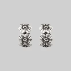 CLASSICS PURITY. Daisy Chain Hoop Earrings - Silver