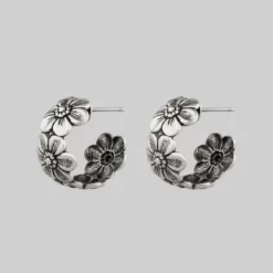 CLASSICS PURITY. Daisy Chain Hoop Earrings - Silver