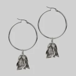 CLASSICS A SINGLE ROSE. Hoop Earrings - Silver