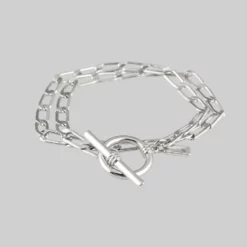 CLASSICS ETERNAL. Double Wrap T-Bar Bracelet - Silver