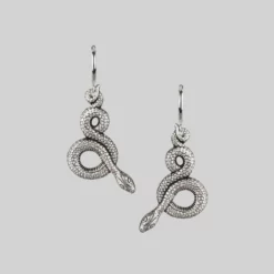 CLASSICS MOIRA. Snake Wrap Hoop Earrings - Silver
