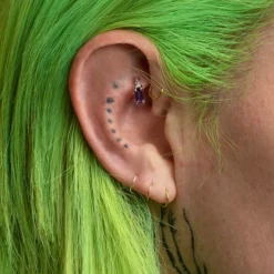 CLASSICS NYMPH. Amethyst Rectangle Clicker Ring - Silver Earrings