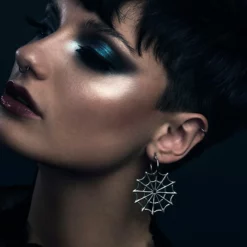 CLASSICS DOLORES. Web Statement Hoop Earrings - Silver