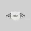 End Of Line TAKEN. Shield Signet Ring - Silver