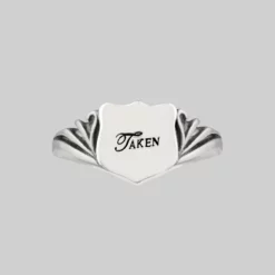 End Of Line TAKEN. Shield Signet Ring - Silver