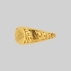 CLASSICS TILL DEATH. Promise Signet Ring - Gold Rings