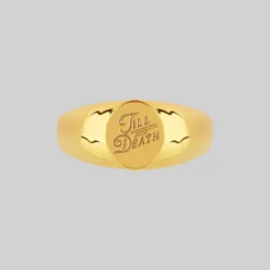 CLASSICS TILL DEATH. Promise Signet Ring - Gold Rings