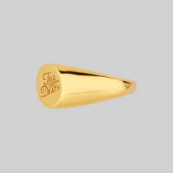 CLASSICS TILL DEATH. Promise Signet Ring - Gold Rings