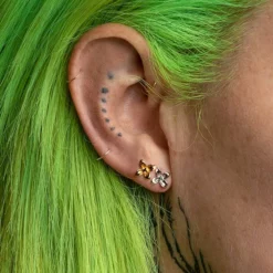 CLASSICS ISLA. Clemetis Flower Stud Earrings - Gold