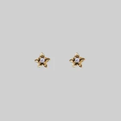 CLASSICS AURORE. Cubic Zirconia Gold Stud Earrings