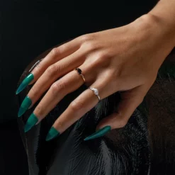 SS22 Yin & Yang Gemstone Rings - Silver