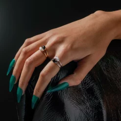 SS22 Yin & Yang Gemstone Rings - Silver