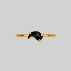 SS22 Yin & Yang Gemstone Rings - Gold